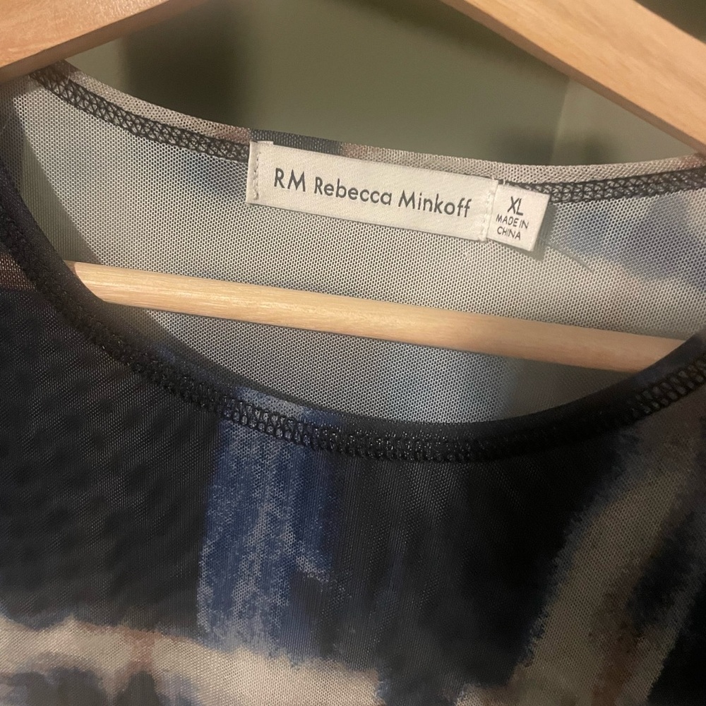RM Rebecca Minkoff Sheer Patterned Blouse - NWOT XL - Picture 2 of 7
